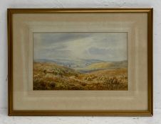A 19th century watercolour depicting an expansive country landscape by Hugh Vane Turner, signed