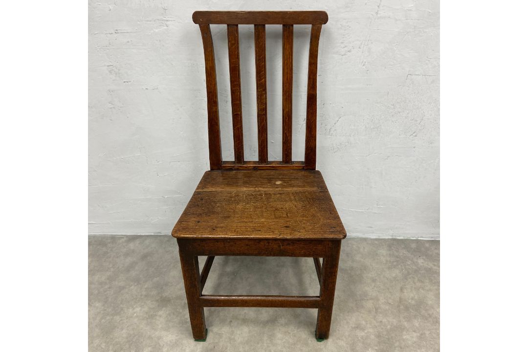 A Georgian oak dining chair together with a Regency style mahogany occasional table with satinwood - Image 2 of 5