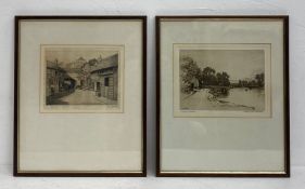 A pair of early 20th century signed etchings titled 'The George Inn, Dorchester-on-Thames' and '
