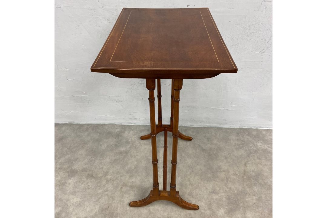 A Georgian oak dining chair together with a Regency style mahogany occasional table with satinwood - Image 5 of 5