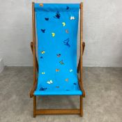 Damien Hirst (b.1965), a contemporary limited edition 'Blue Butterfly' deck chair with screen