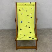 Damien Hirst (b.1965), a contemporary limited edition 'Yellow Butterfly' deck chair with screen