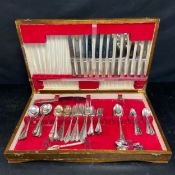 A mixed collection of silver plated cutlery.