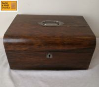A 19th century fitted walnut jewellery box. H.15 W30 D.23cm.