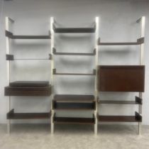 A 1980s modular shelving system by Michel Ducaroy for Ligne Roset, composite laminate and powdered