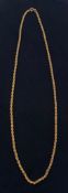 A vintage hallmarked 9ct yellow gold rope chain. Weight: 9.2g