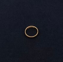 A 19th century hallmarked 22ct yellow gold wedding band ring, Birmingham, 1863. 5.83g