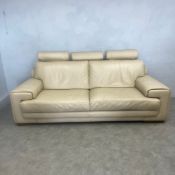 A contemporary Natuzzi 2198 two seater leather sofa with maker's label. H.95 W.233 D.95cm.