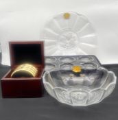 A mixed collection to include a Val Saint Lambert crystal 'Brussels' salad bowl and plate with