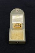 A vintage 1970s 18ct hallmarked white and yellow gold ring with square diamond encrusted openwork