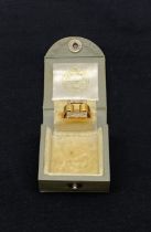 A vintage 1970s 18ct hallmarked white and yellow gold ring with square diamond encrusted openwork