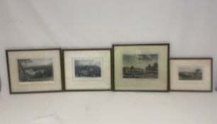 Four 19th century hand coloured engravings, views of Richmond, by John Saddler, Thomas Allom,