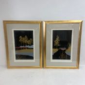 Jan King (b.1945), a pair of contemporary limited edition lithographs titled 'Distant Night I'