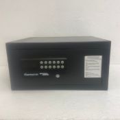 A modern 'Residential/Hotel Safe' by SentrySafe. H.23 W.46 D.39cm. (Unset code).