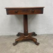 A 19th century William IV mahogany occasional side table with single frieze drawer over the