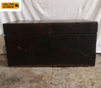 A 19th century camphorwood trunk fitted with candle box and metal carrying handles. H.47 W.92 D.