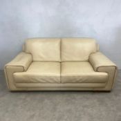 A contemporary Natuzzi 2198 two seater leather sofa with maker's label. H.82 W.192 D.95cm.