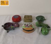A mixed lot to include a faux cinnabar and cloisonne box, a possibly 19th century Chinese Qing