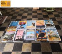 Ten vintage 1980s Cunard, Royal Line and other travel posters relating to Europe, America and