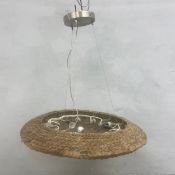 A vintage 'Tumulus' pendant or suspension chandelier of elliptical form with Murano style gold