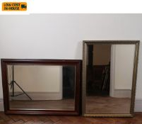Two contemporary wall mirrors. 62x85cm. (Largest).