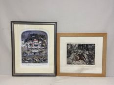 Graham Clarke (b.1941), a contemporary signed limited etching with colours titled 'Reine De La