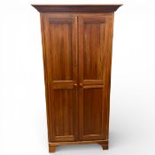 A contemporary 19th century style cherrywood wardrobe with fitted interior. H.185 W.95 D.53cm.