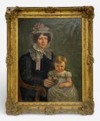 Possibly John Gadsby Chapman (1808-1890), a large 19th century oil on canvas, portrait of a mother