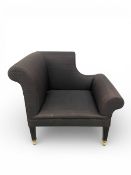 After Edwin Lutyens, an upholstered Napoleon design chair on fluted tapering square section supports