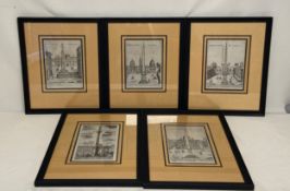 A set of five Italian architectural engravings after the C.1600 originals by Giovanni Maggi. All