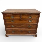 A Georgian mahogany bachelor's chest of two short and three long drawers fitted with brushing slide.