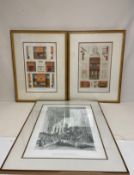 A pair of 19th century hand coloured French architectural chromolithographs titled 'La Brique
