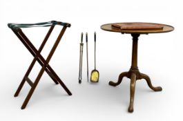 A mixed lot to include a 19th century mahogany tilt-top occasional table together with a modern tray