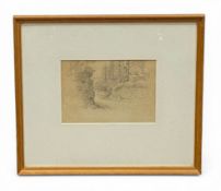 Sir George Clausen RA (1852-1944), a 19th century signed and dated pencil study of a ruin titled '
