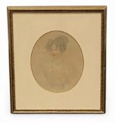Jane Austen interest: An early 19th century pencil portrait of Emma Jemima Orde (Bigg-Wither) C.1829