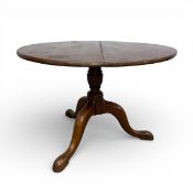A Georgian mahogany tilt top occasional table on tripod cabriole pad foot base. H.51 Diam.76cm.