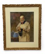 A late 19th century watercolour portrait titled 'His Sunday Best' 1895. Signed A.C. Purvis in a