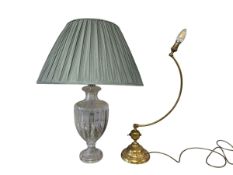 A contemporary cut glass 'Meredith' table lamp with shade by Laura Ashley together with an early