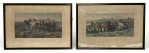 Charles Sim Mottram (1852-1919), a pair of C.1900 stipple engravings titled 'Morning in the