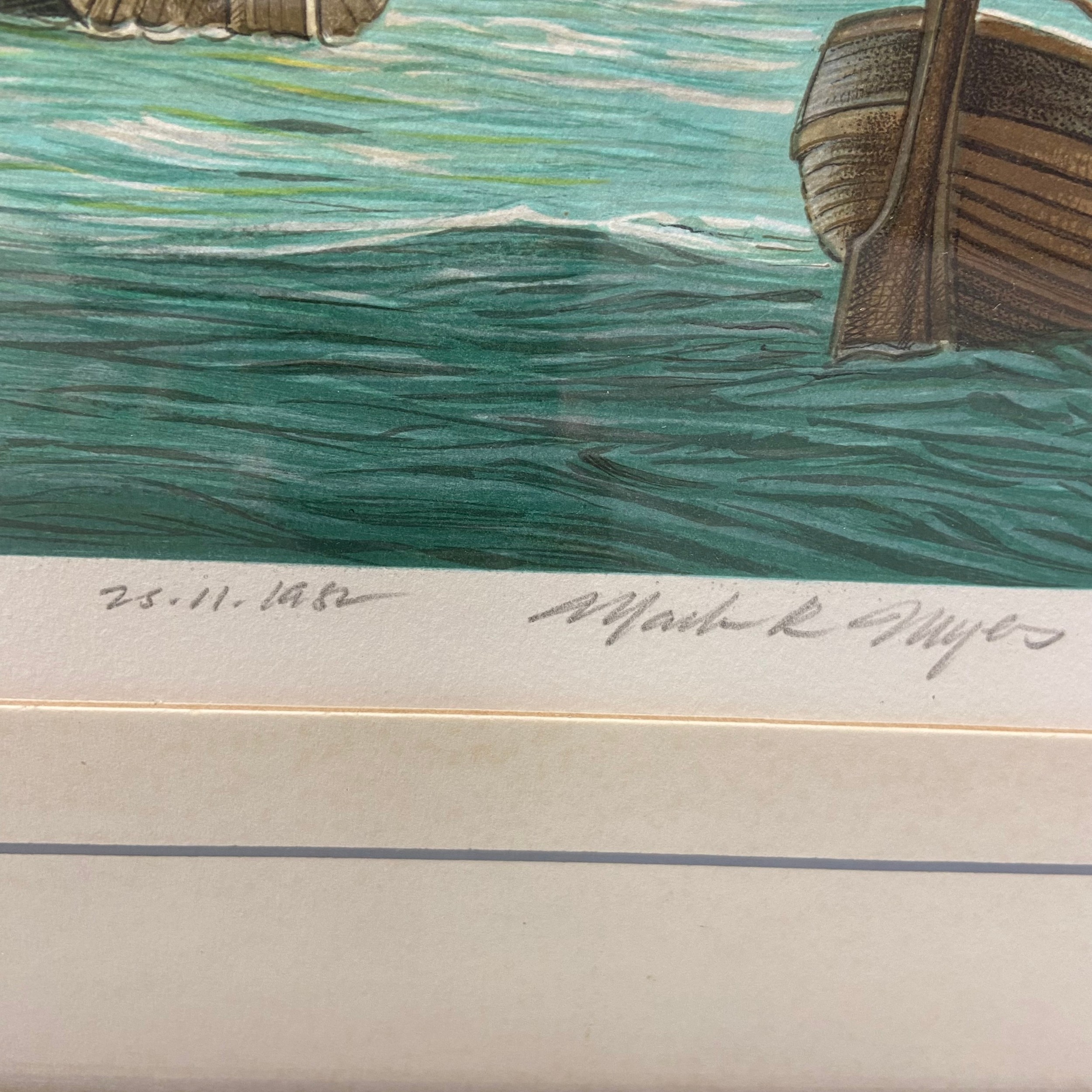 Mark Richard Myers (b.1945), a pair of contemporary lithographs titled 'The Mary Rose off Southsea - Image 4 of 14