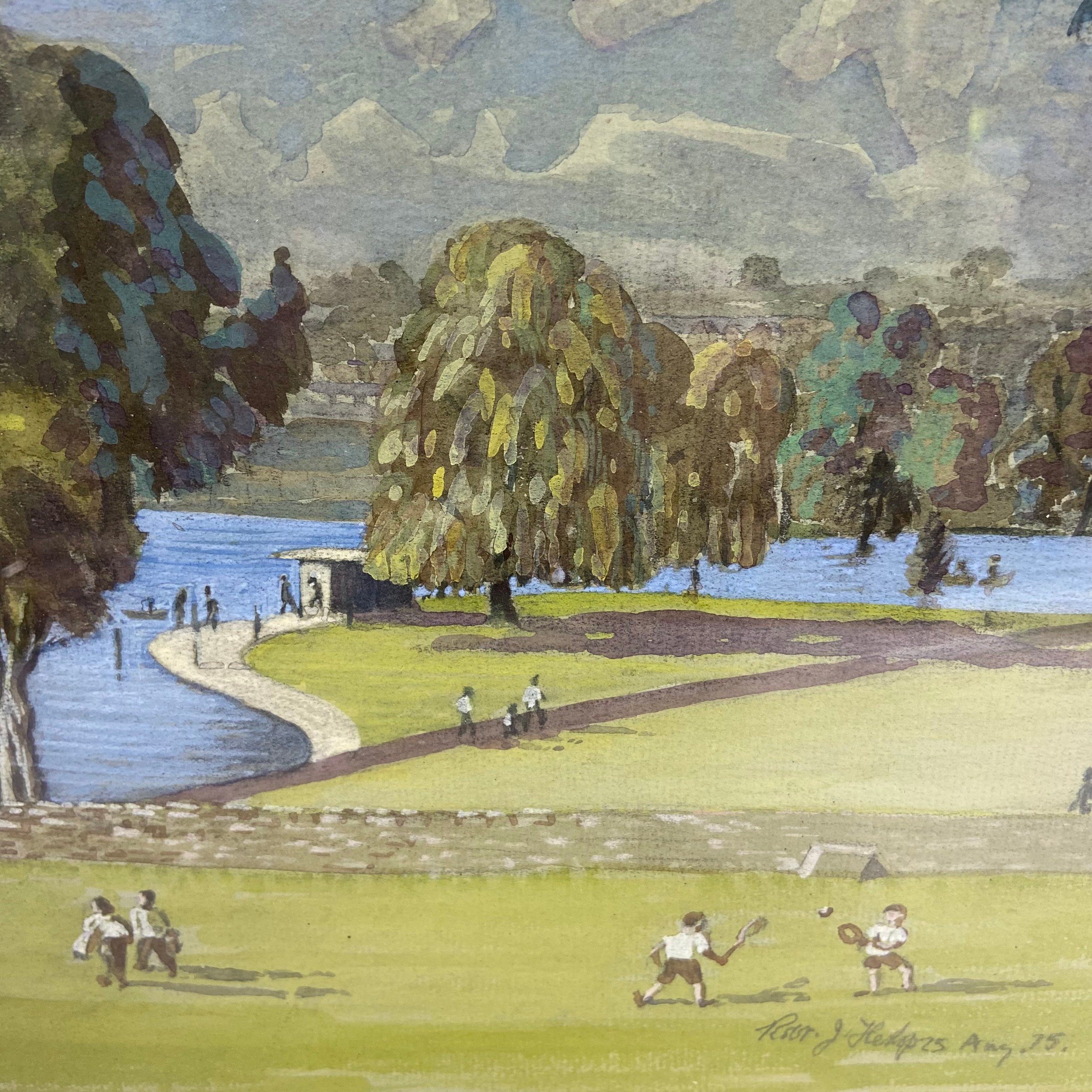 A mixed lot to include a 1970s watercolour titled 'Colchester Castle Park' together with a 20th - Image 3 of 14