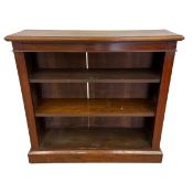 A 19th century mahogany open dwarf bookcase. H.92 W.99 D.32cm.