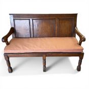 Maritime interest: An early 20th century oak bench - possibly from the Saloon Bay of the White