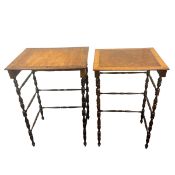 A Regency period nest of two specimen-wood occasional tables in the manner of Gillows, each with