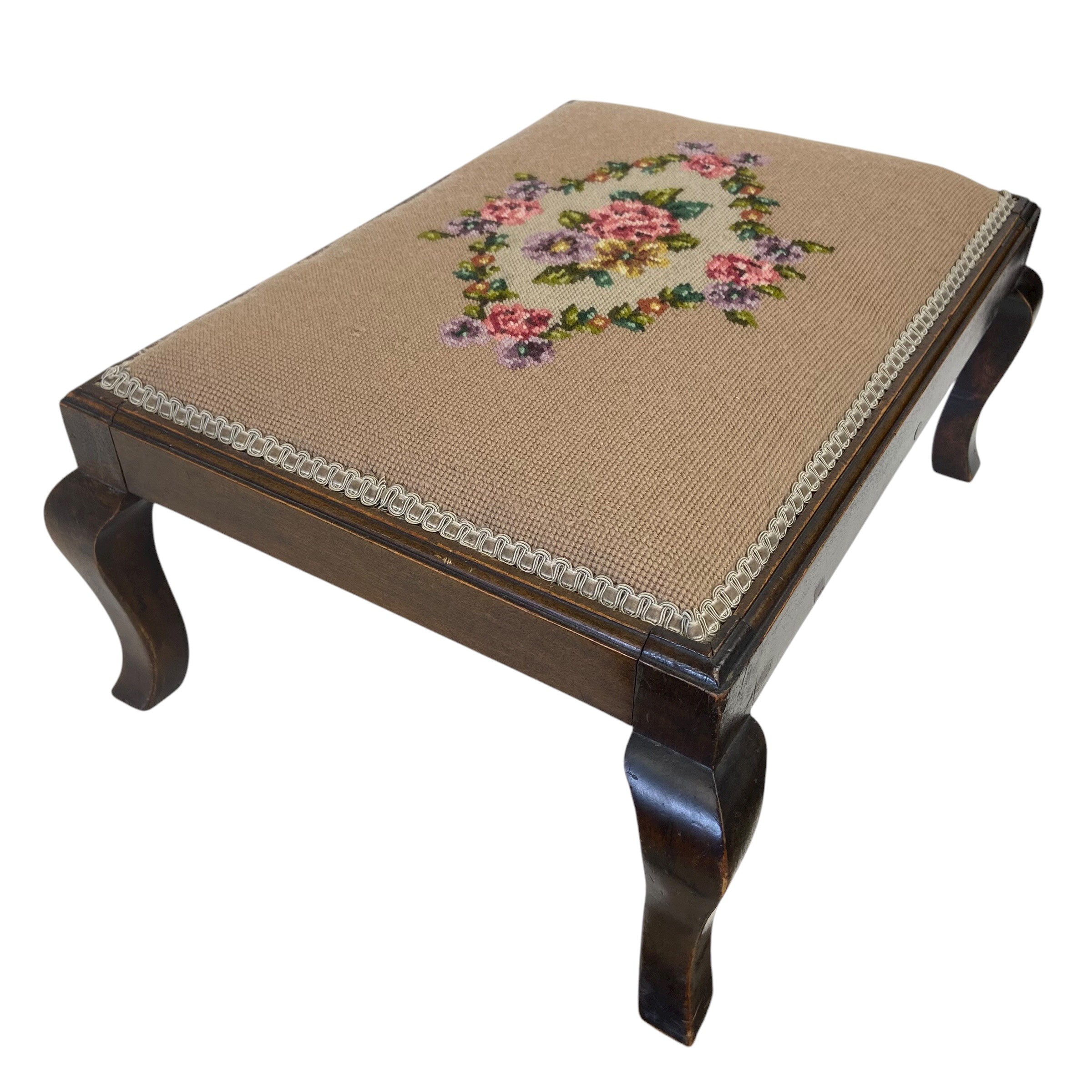 Two early 20th century oak joint stools together with an early 20th century needlework upholstered - Image 5 of 11