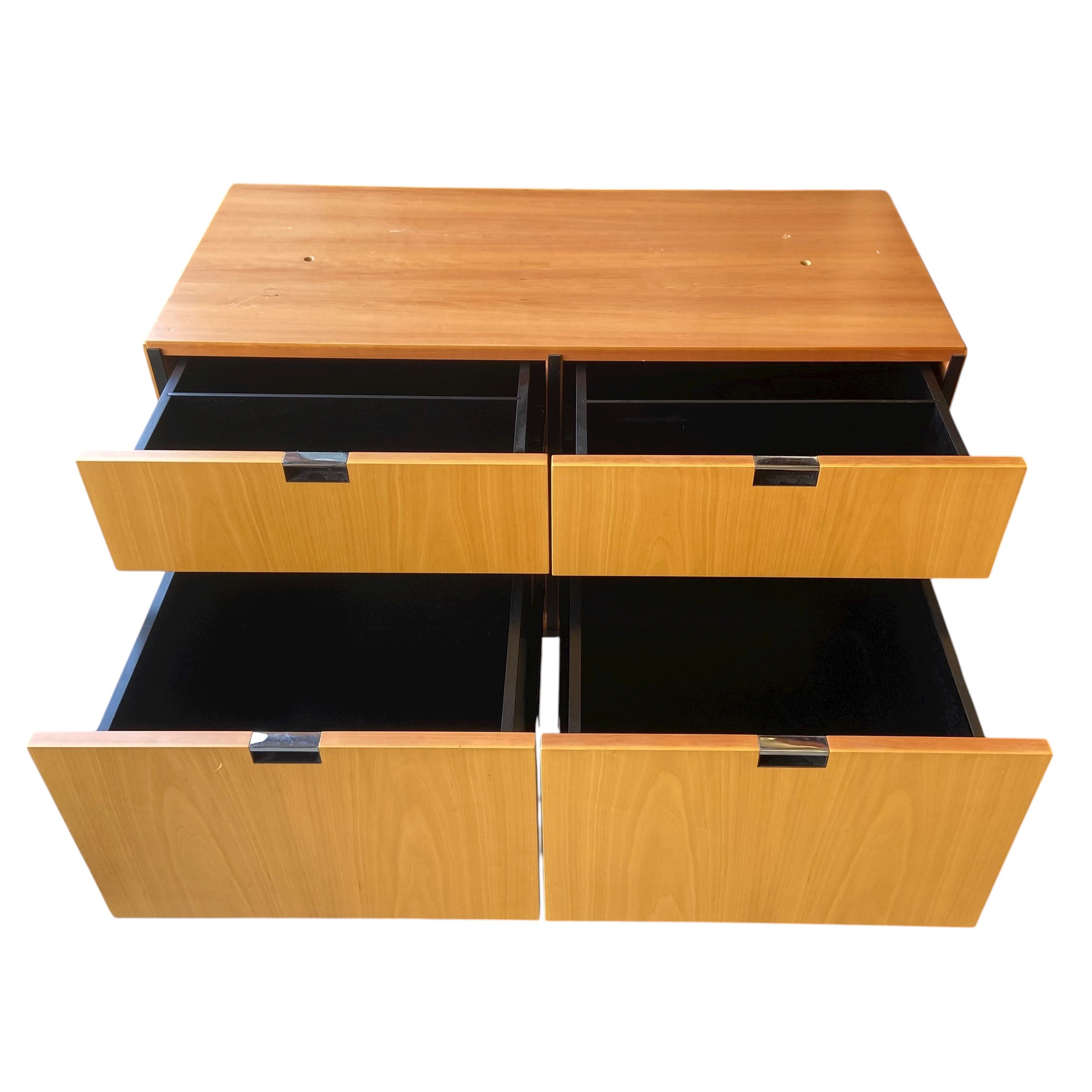 A contemporary pale birch filing cabinet or sideboard in the manner of Knoll. H.62 W.95 D.46cm. ( - Image 2 of 4