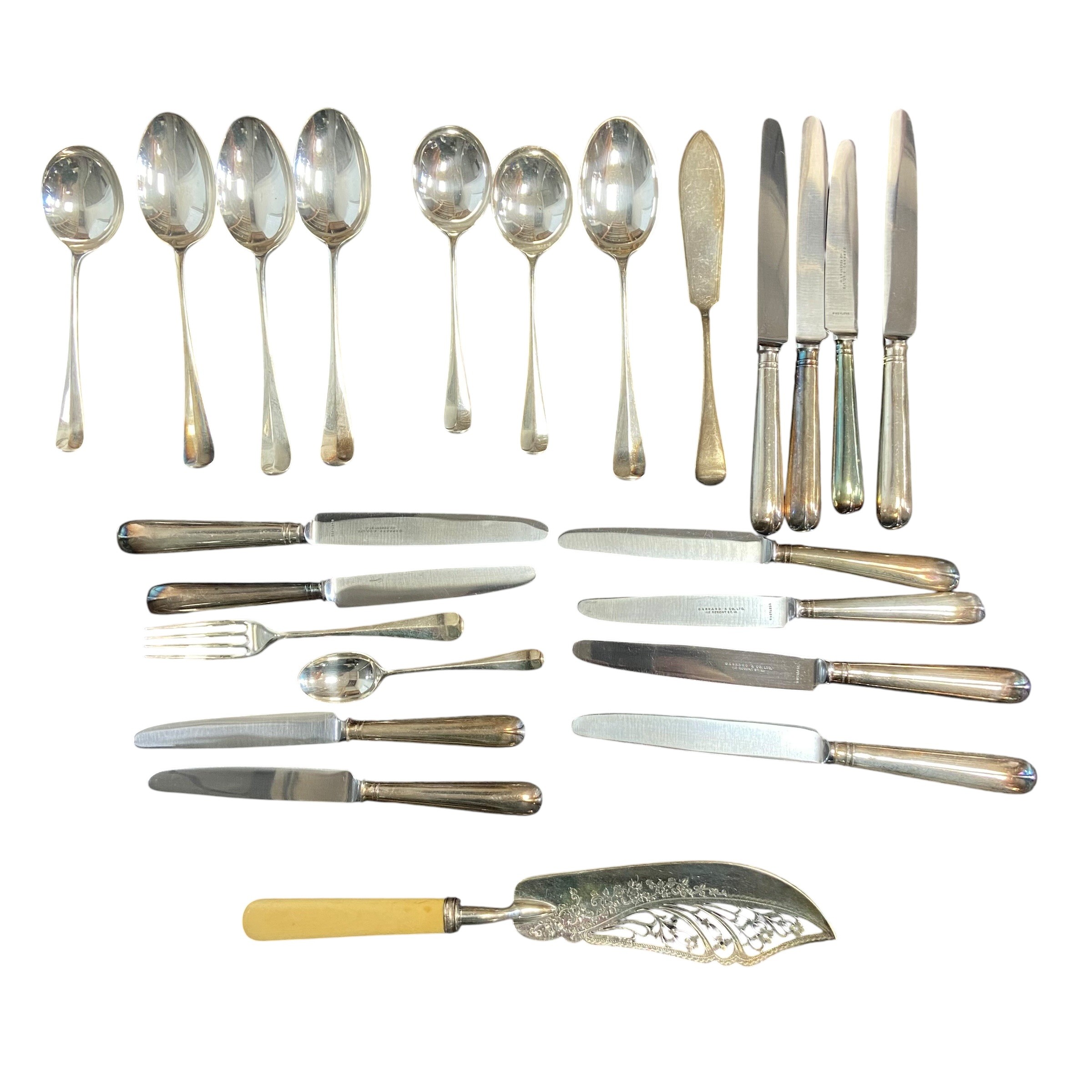 A mixed collection of silver plated and other items to include trays, bowls, teapots, cutlery and - Image 15 of 20