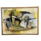 A large vintage abstract modernist style oil on canvas in the manner of Afro Libio Basaldella.