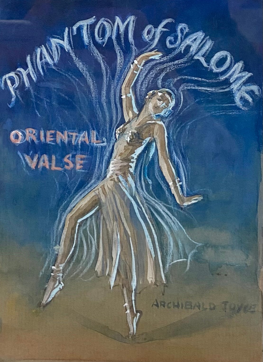 Margaret Tarrant (1888-1959), a 20th century watercolour design for 'Phantom of Salome; Oriental - Image 2 of 4