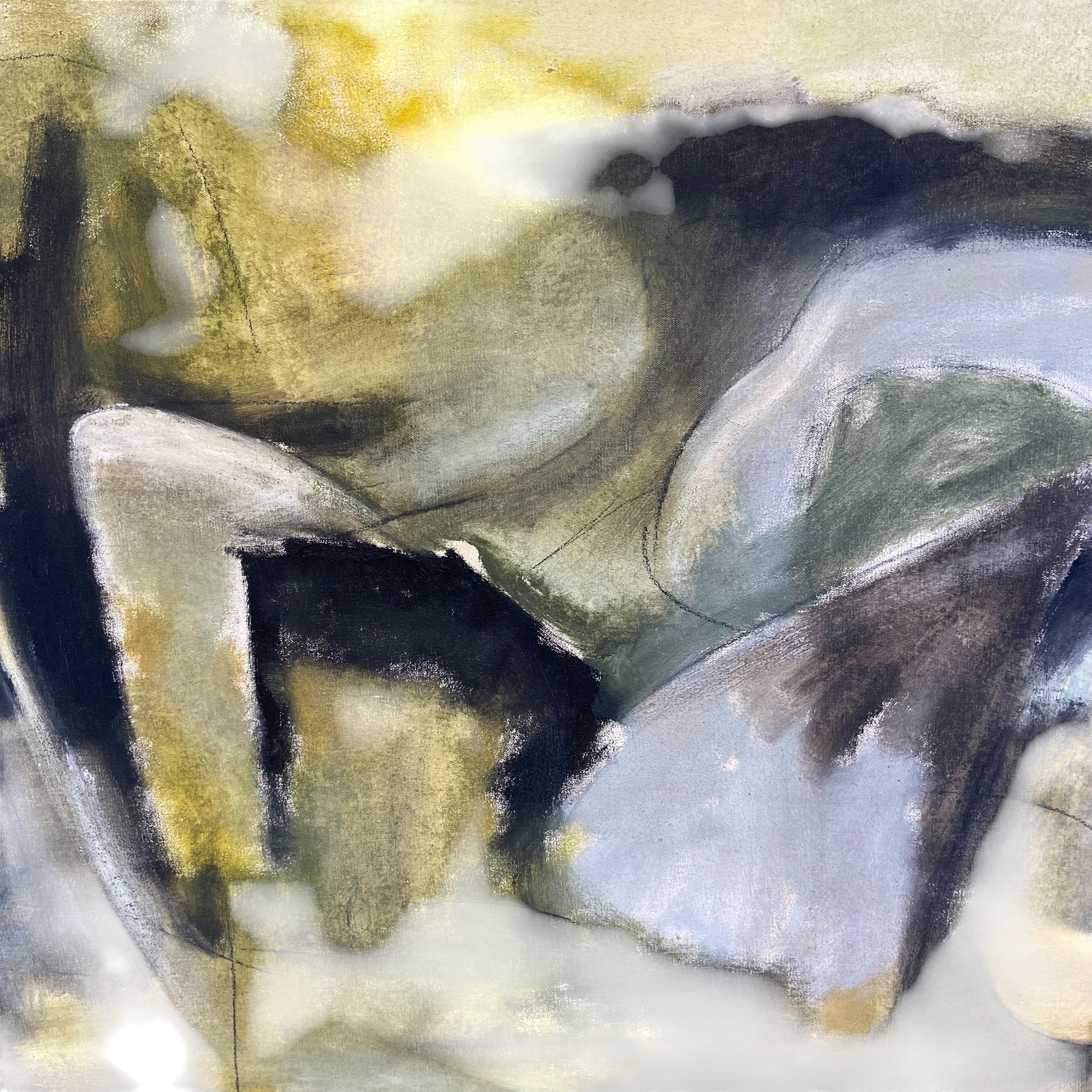 A large vintage abstract modernist style oil on canvas in the manner of Afro Libio Basaldella. - Image 2 of 4